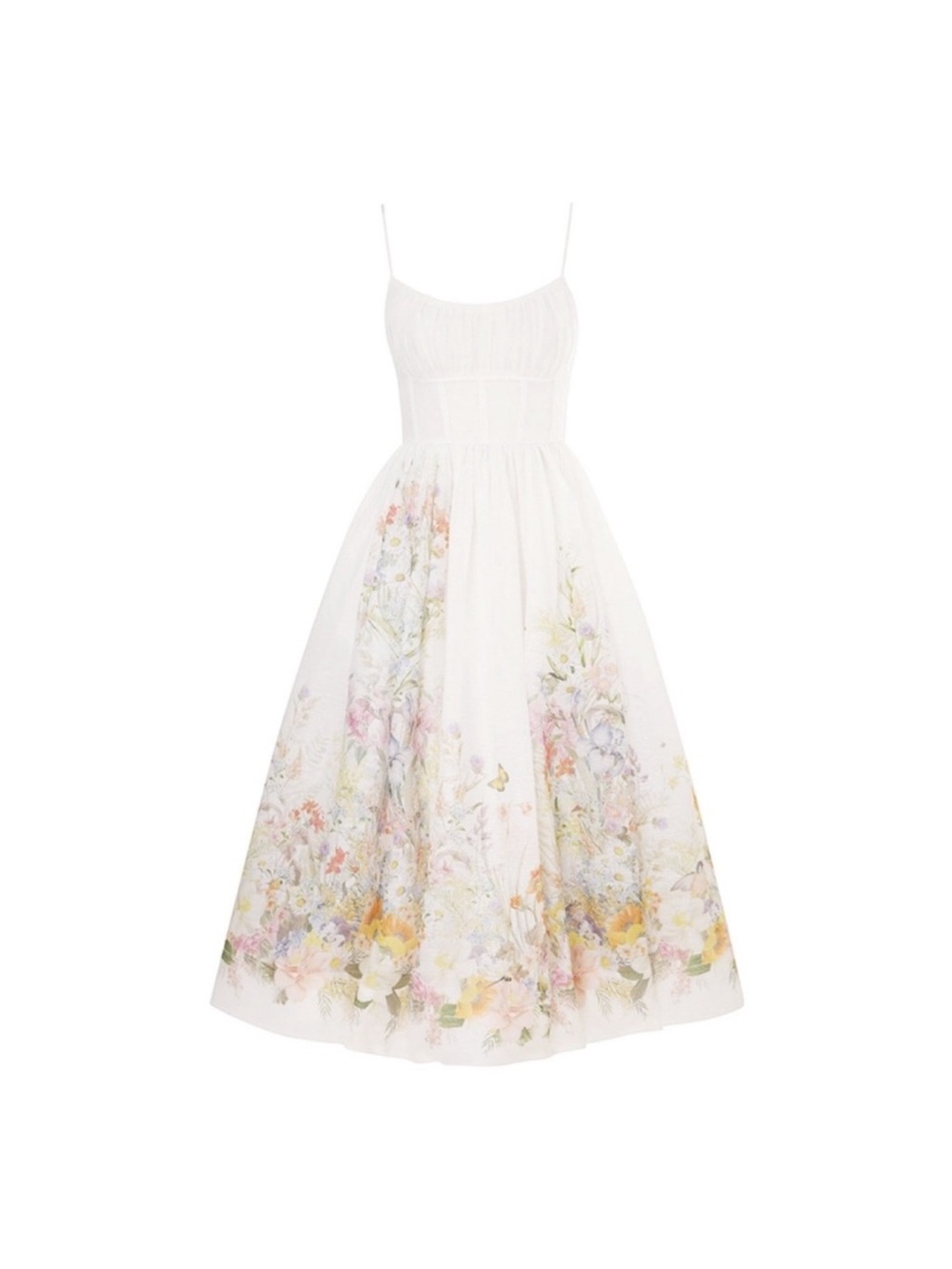 Zimmermann NATURA RUCHED MIDI DRESS Size 0
